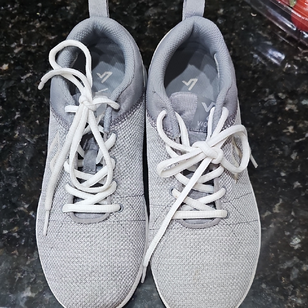 Vionic Gray and White Athletic Shoes Minimalist Design